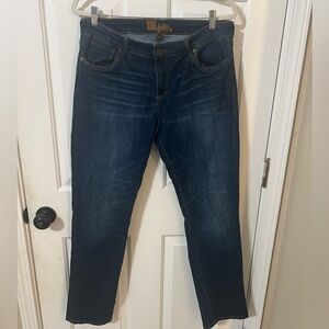 Kut from the Kloth Women’s 12 Dark Blue Denim Jeans Relaxed Fit Comfy Stretch